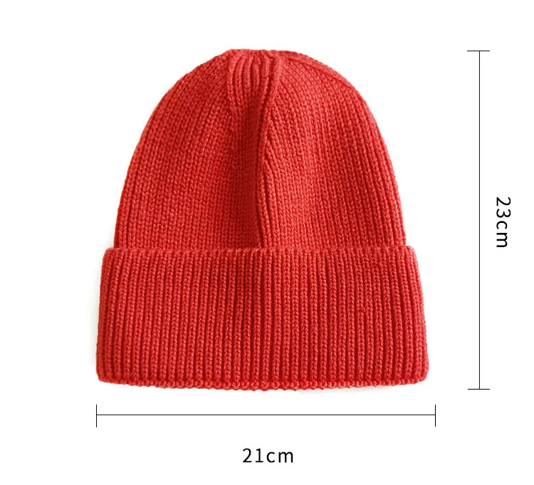 Wholesale Fashionable Lady and Girls  Solid Color Warm Winter Beanie Knitted Hats