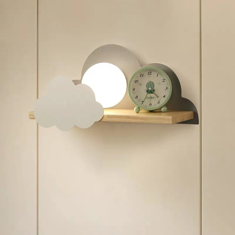 Wooden House Shaped led night light Wall  Shelf