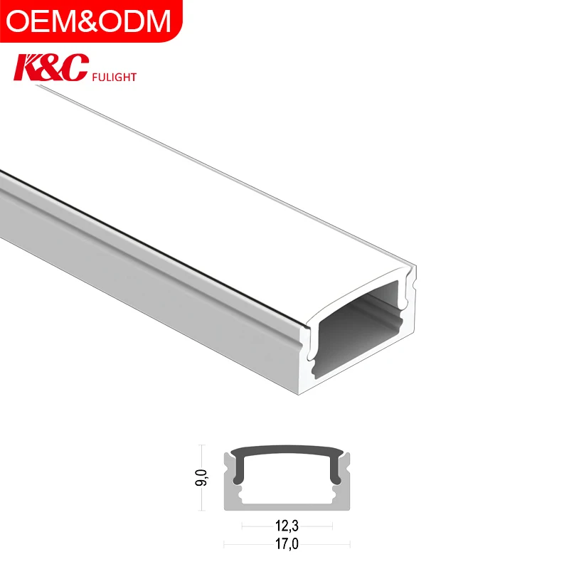 K17 U shape recess surface mounted alu housing channel pc pmma diffused led strip linear lighting aluminum extrusion led profile