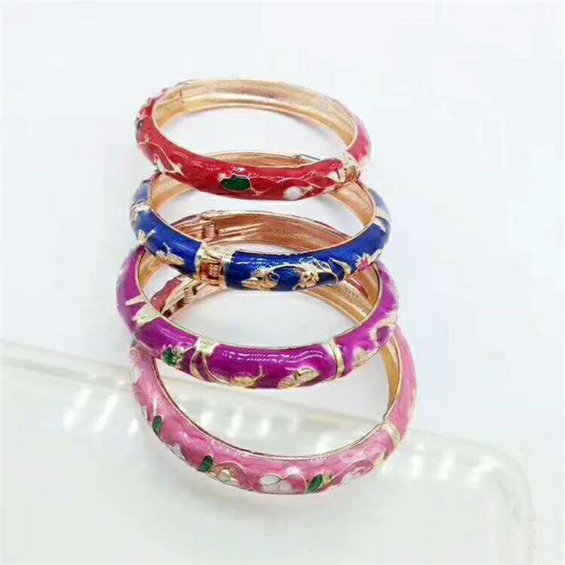 Wholesale Latest Designs High Quality Cloisonne Bracelet Retro Drop Oil Carved Hollow Bracelet Stall Jewelry