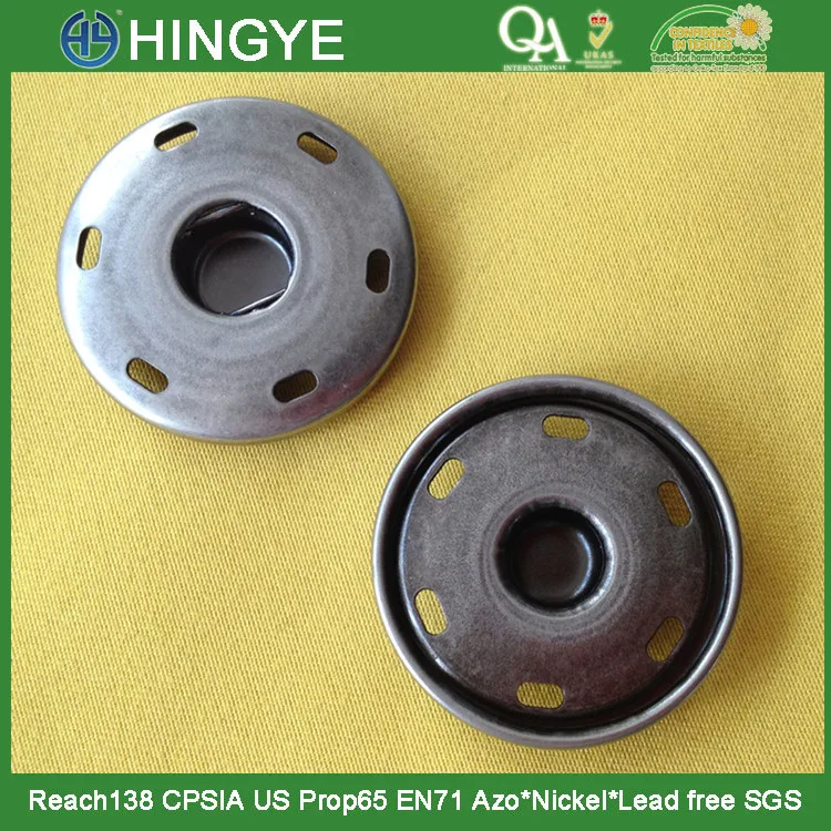 
sew-on metal popper two parts metal snap button press metal popper snap button 