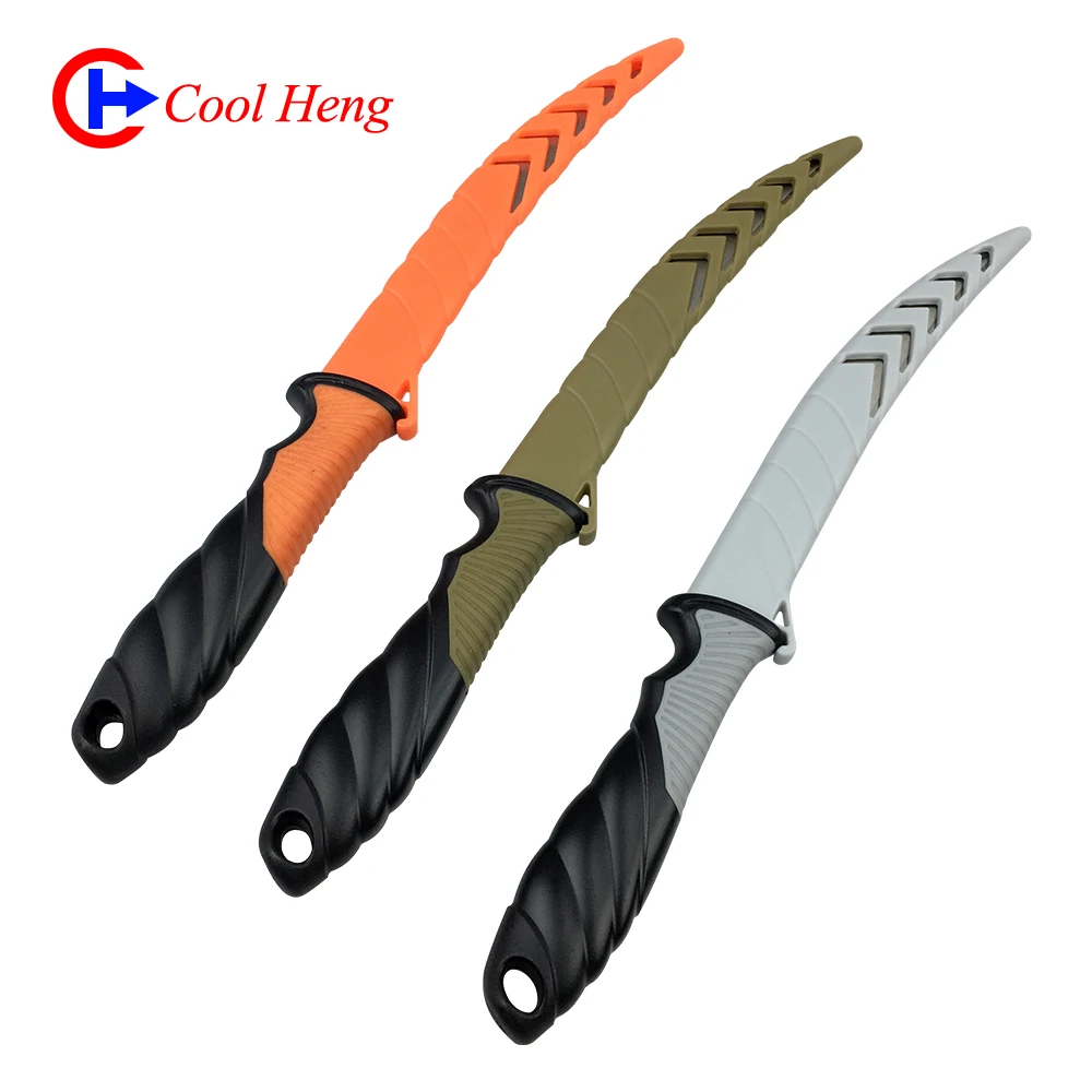 
2019 new Two color rubber handle Sharp fishing knife kitchen Cut meat Fish knife 