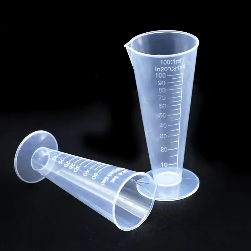 Factory Supply High Quality Lab 50ml PP Plastic Conical Measuring Cup