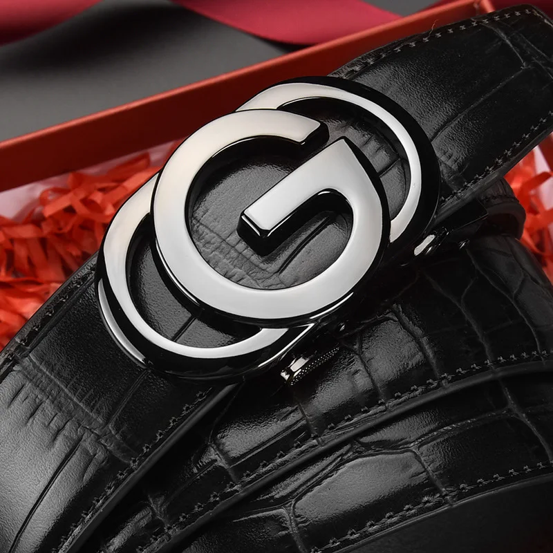 3.5cm Width Black Belts Leather Men 12 Styles Genuine Leather Men Buckle Belts