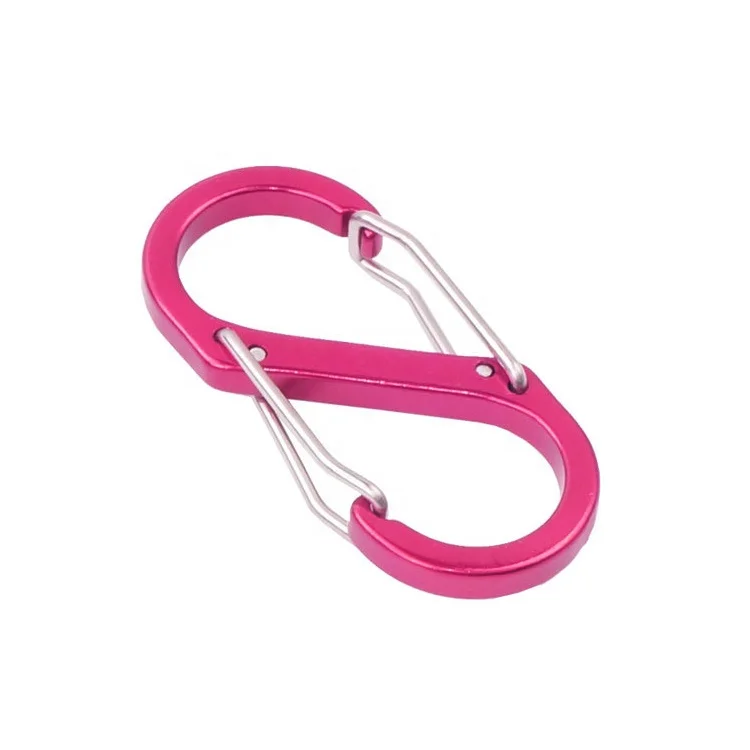 Customized Laser Engraved Logo Aluminum Alloy 5# S Shaped Carabiner