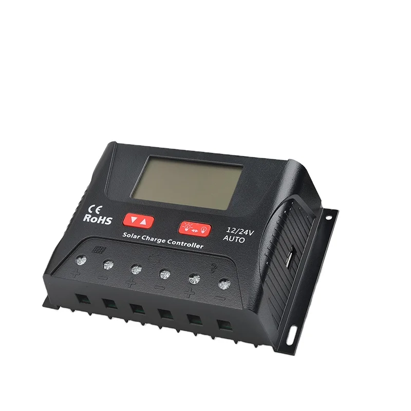 PWM 30A 40A Solar Charge Controller 12V 24V 48V Auto Solar controller With  LCD display For Gel Lead Acid Lithium Batteries