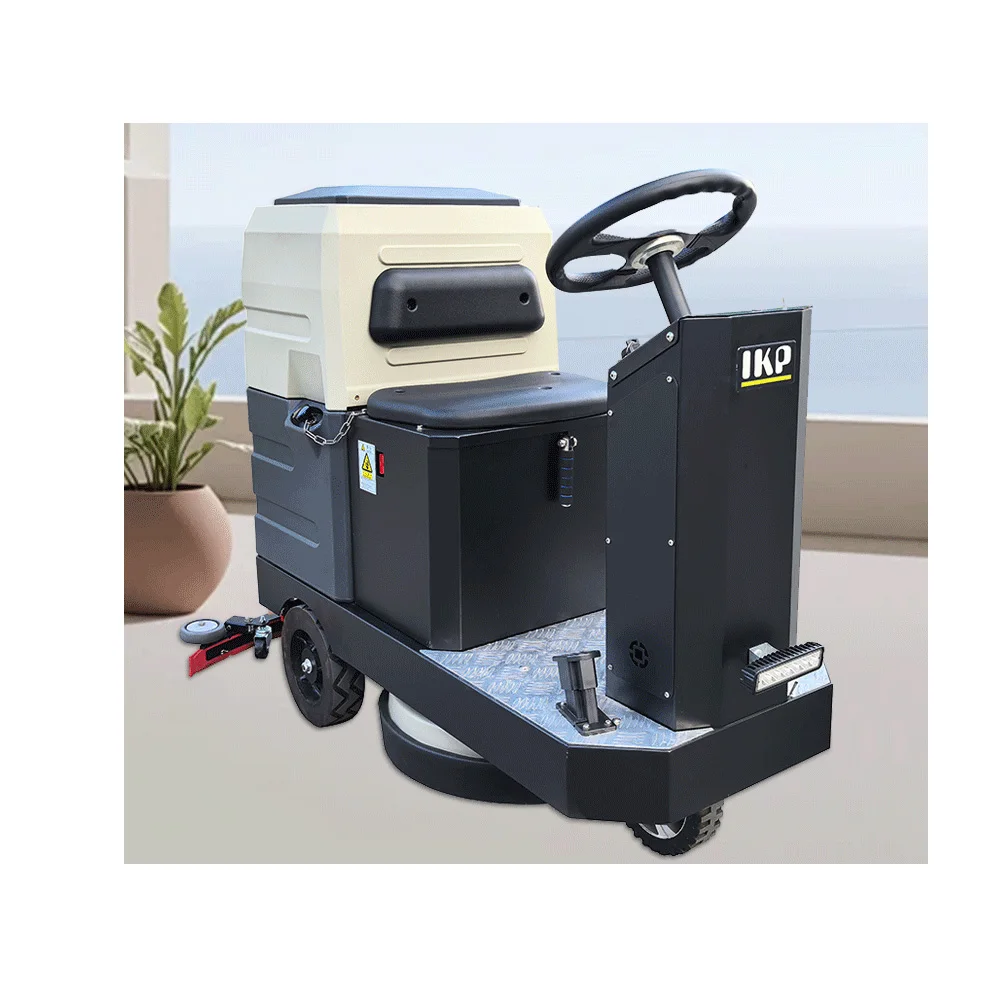 Industrial Robot Epoxy Cordless Ride-On Auto Double Brush Floor Scrubbers Machine