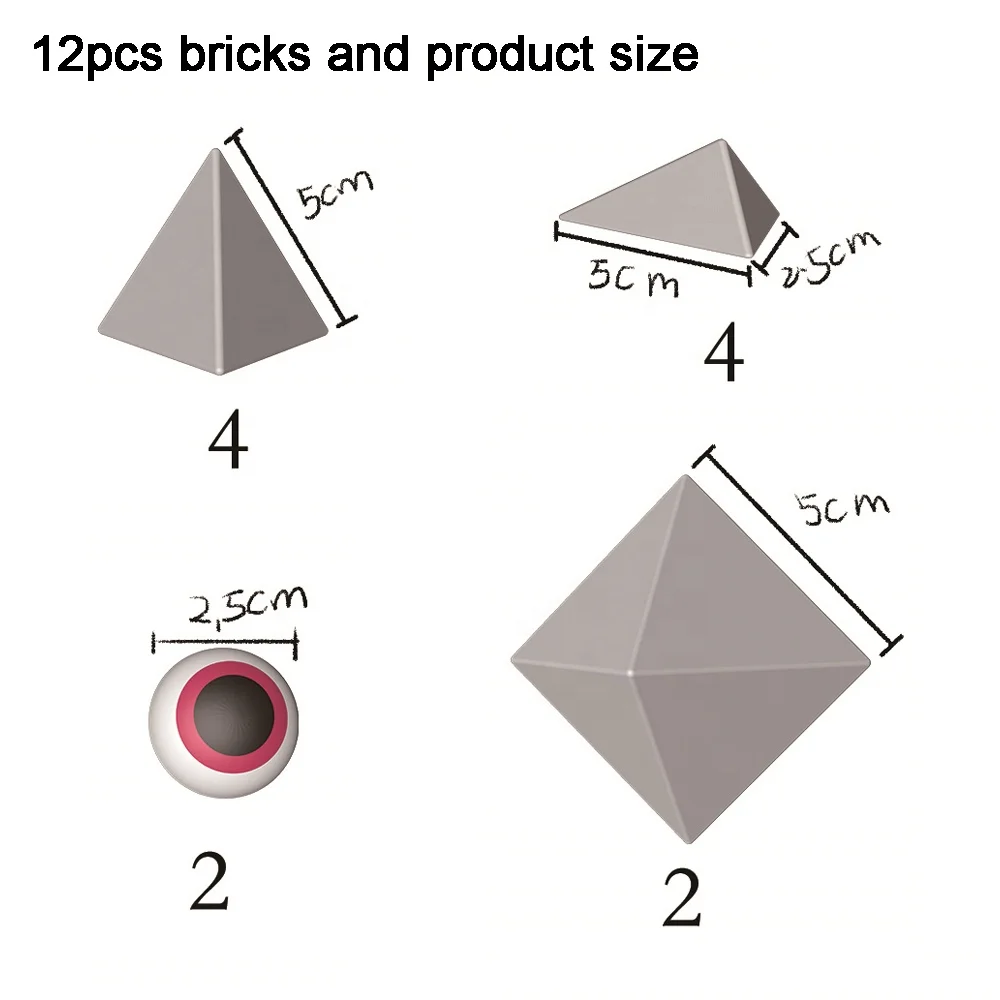 12 шт. в упаковке новые стильные пирамиды Магнитный пазл блочные DIY Творческий сделай сам собрать строительные блоки игрушки для детей расширить воображение