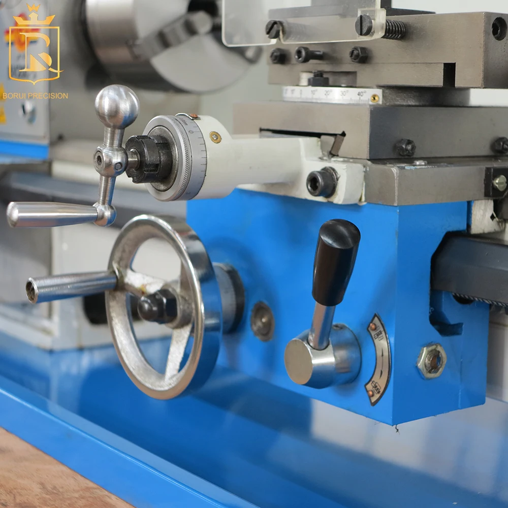 micro medium precision manual lathe machining machine for steel weight 110kg spindle 20mm