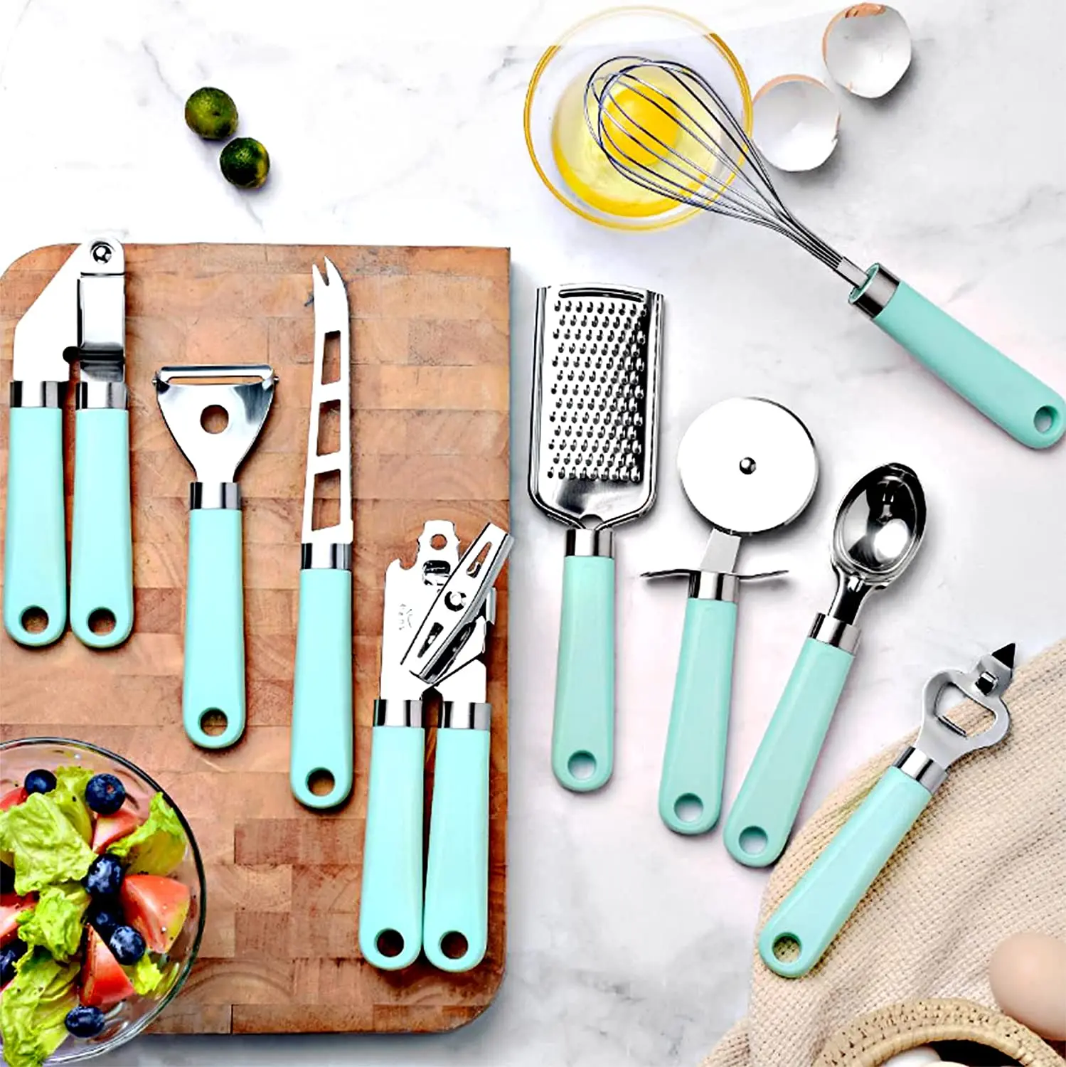 Оригинальная фабричная Овощечистка из нержавеющей стали терка для сыра Противоскользящий пресс для чеснока для кухни набор консервных ножей