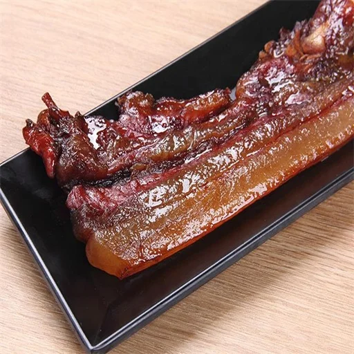 Hot selling chinese specialty bacon pork  wholesale cured meat wood fire smoked pork vacuum packed bacon