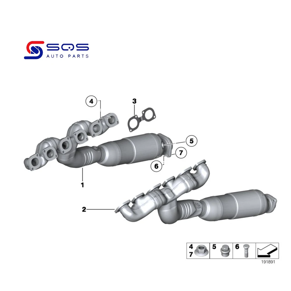 High Quality Three Way Catalytic Converter Direct Fit BMW 760/Rolls Royce Catalytic Converter EXHAUST PIPE