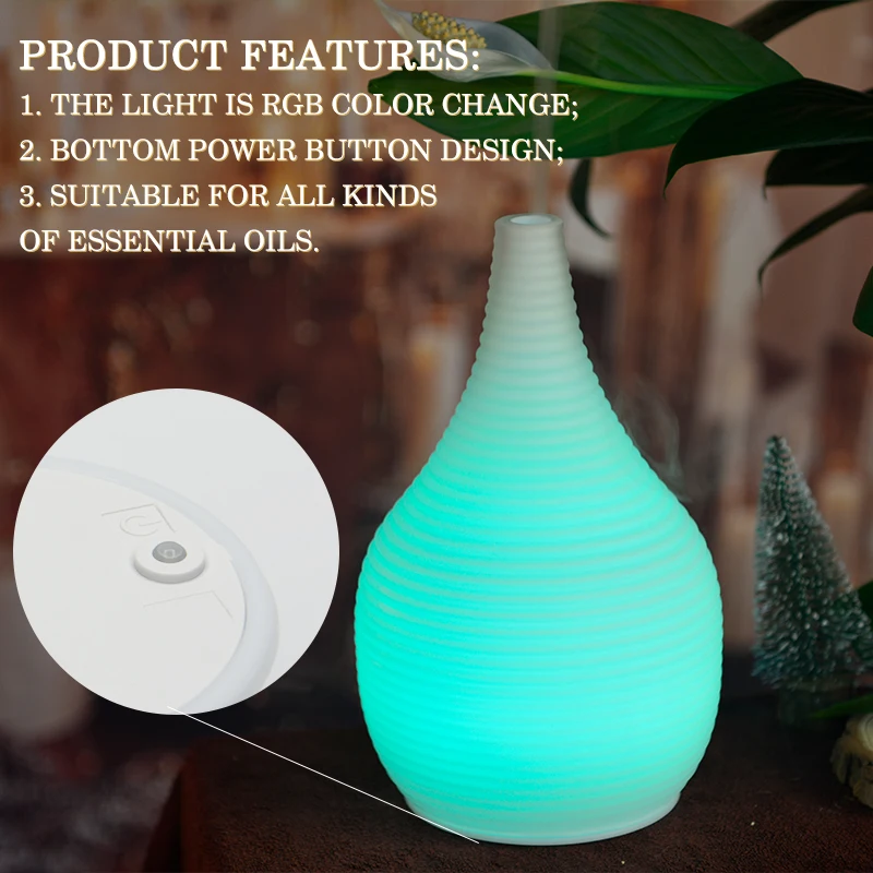 2022 Factory Direct Bottom Switch RGB Glass Air  Aroma Diffuser For Bedroom Living Room