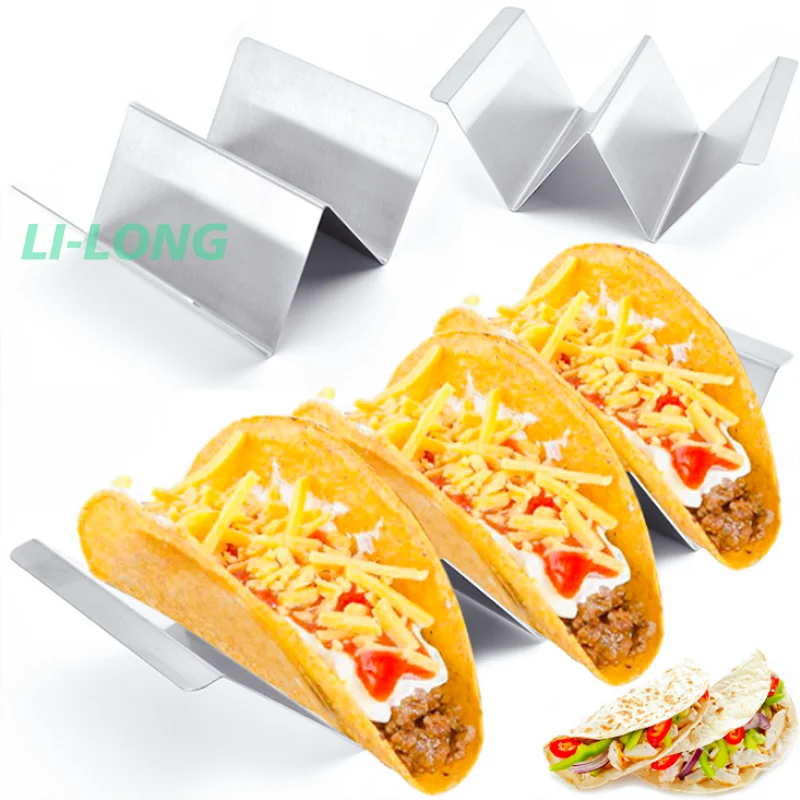 
Spot wholesale W-type stainless steel Mexican pancake rack taco Holder Rack stainless steel taco rack 