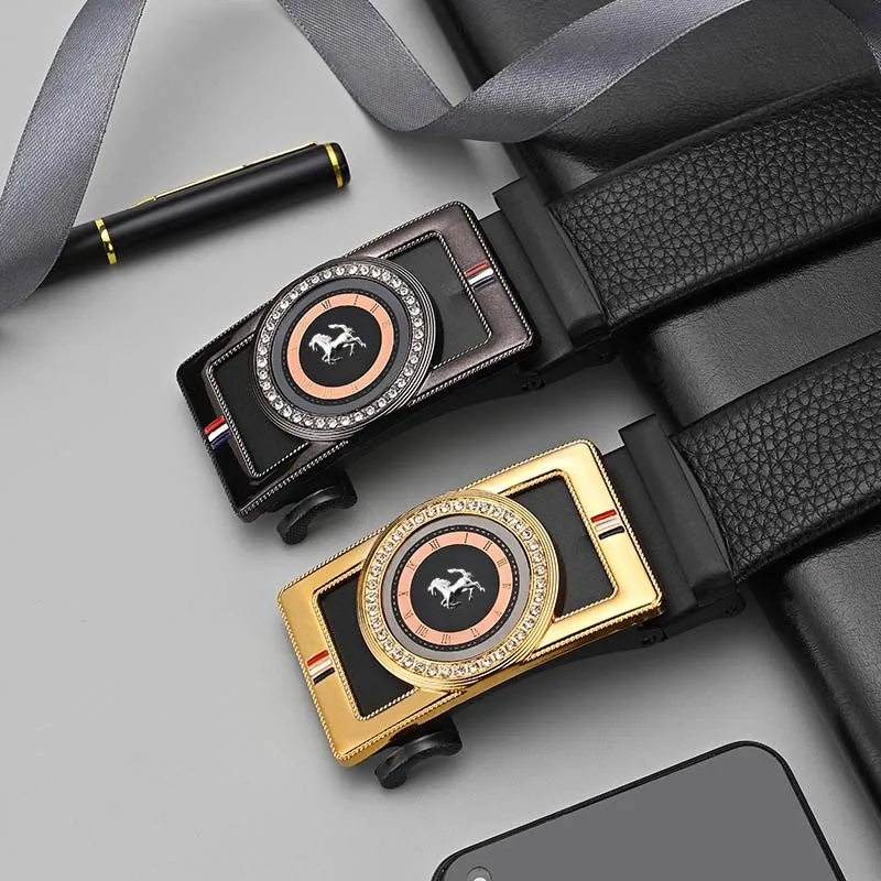 Wholesale Custom Logo Fashion Automatic Buckle Belt Casual Business PVC Leather Belt for Men