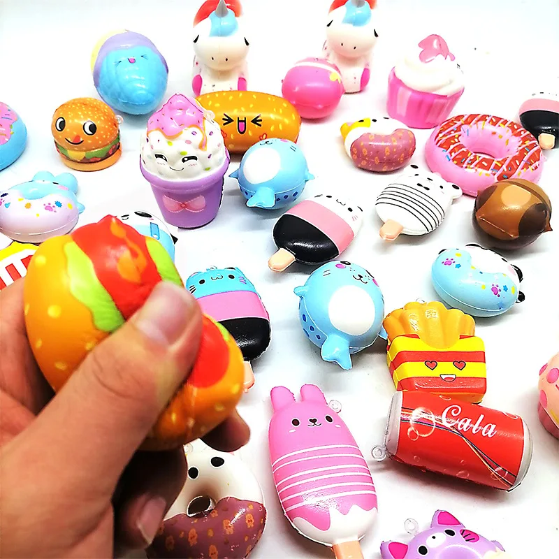 K285 Slow Rising Keychain Mini Cute Fidget Sensory Toy Soft Squeeze Animal Squishies Vending Capsule Toys For Kids
