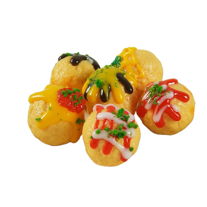 Модель шарика осьминога из ПВХ имитация еды закусок кулон Японская Игрушка takoyaki брелок