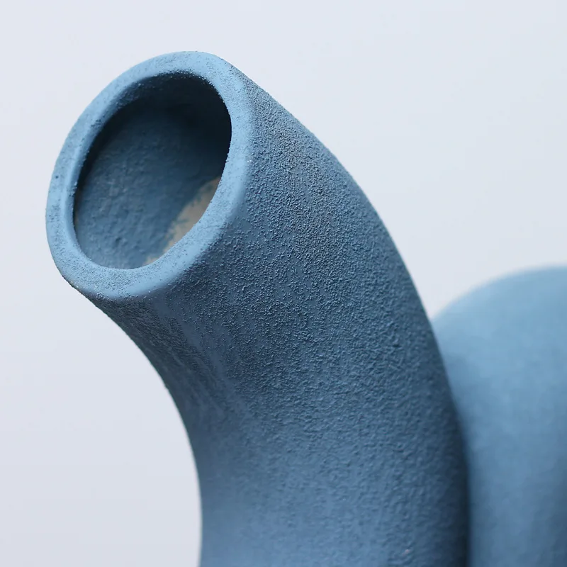 Rural Morandi Simplicity Style Irregular Design Flower Arrangement Home Decor Ceramic Vase