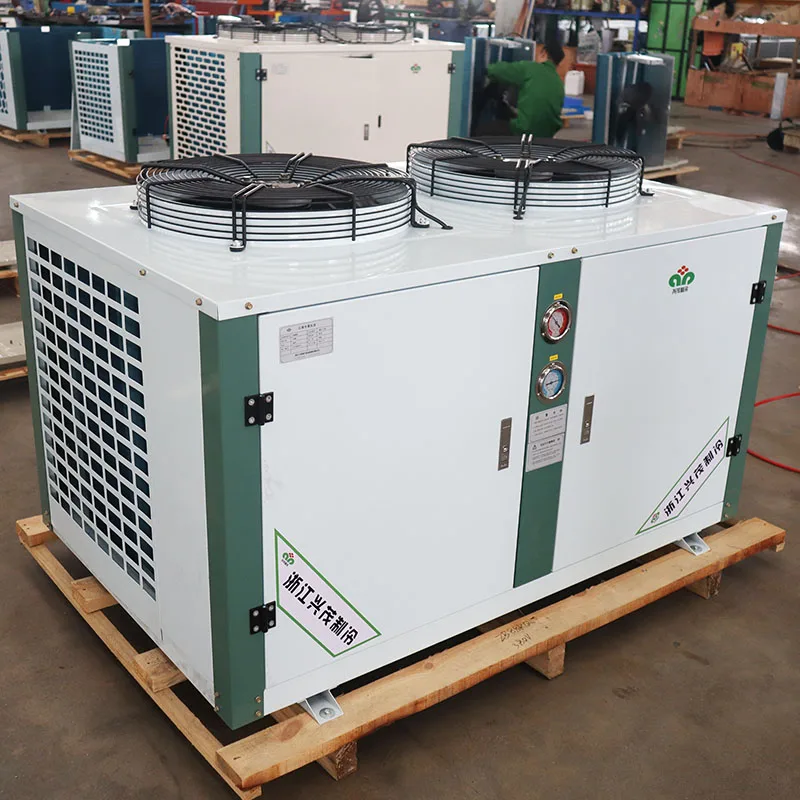 Cold Storage Room Refrigeration Equipment V Type Air Cooled Condenser Unit Stand