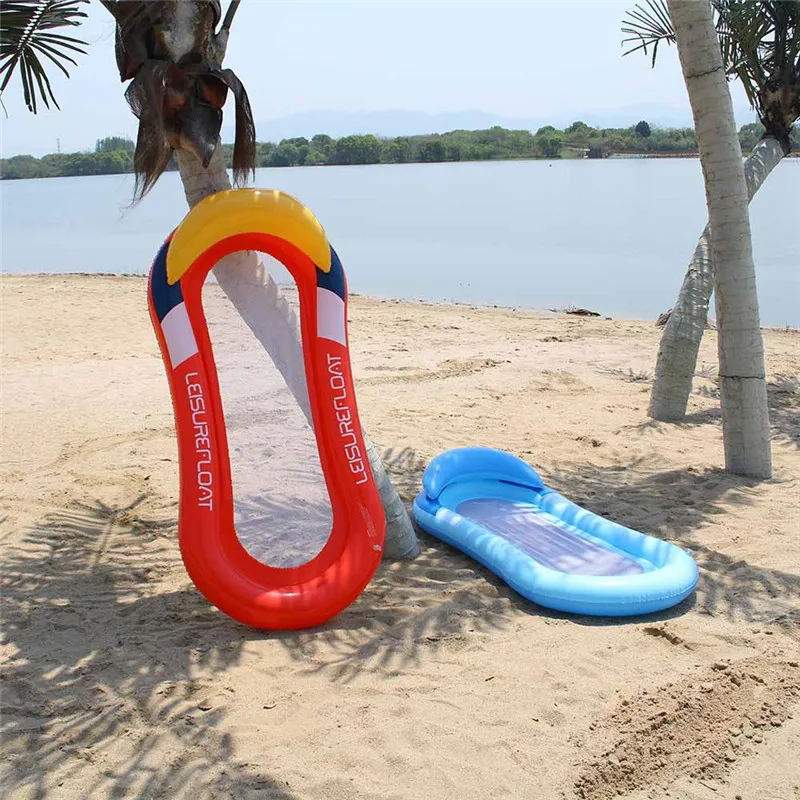Inflatable sandwich net beach floating bed, water leisure sofa floating, hammock with net recliner floating row