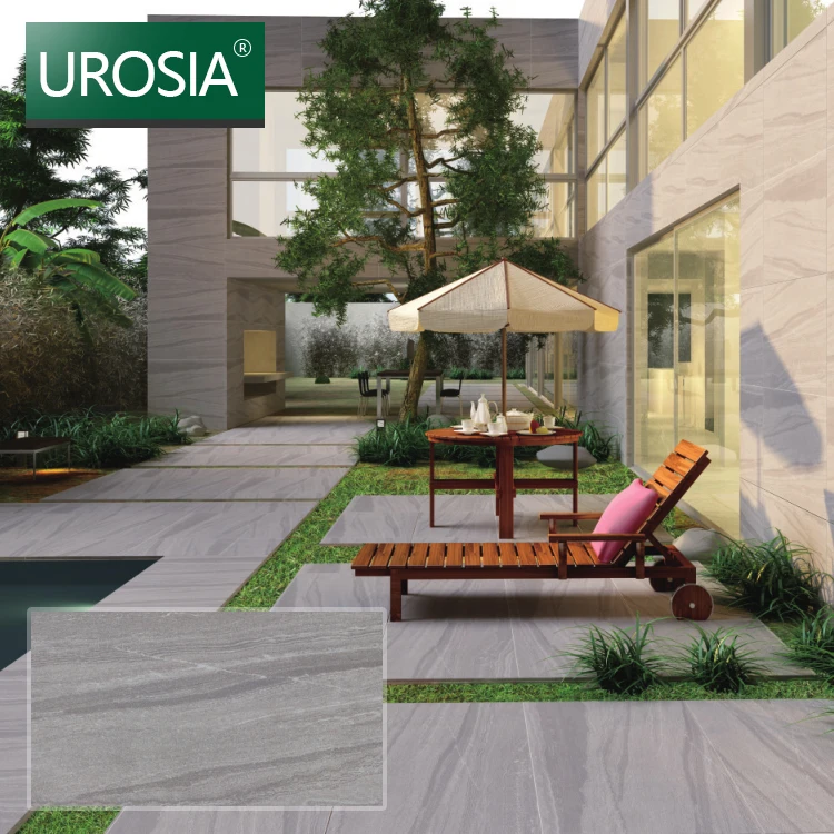 Hot sale Exterior Tiles Supplier 2cm Thick Non Slip Grey Outdoor Ceramic Porcelain Outside Garden Floor Wall Tile