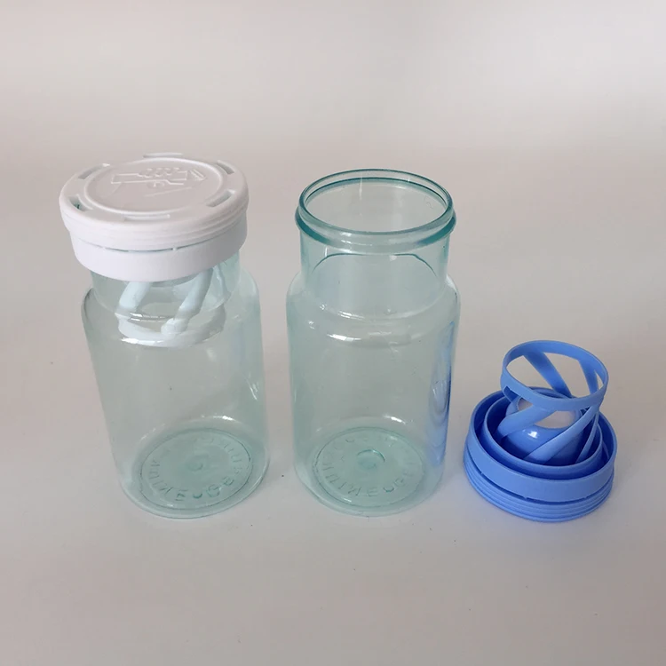 BPA free food grade 50ml plastic PET desiccant spring cap bottle, effervescent tablet pill bottle