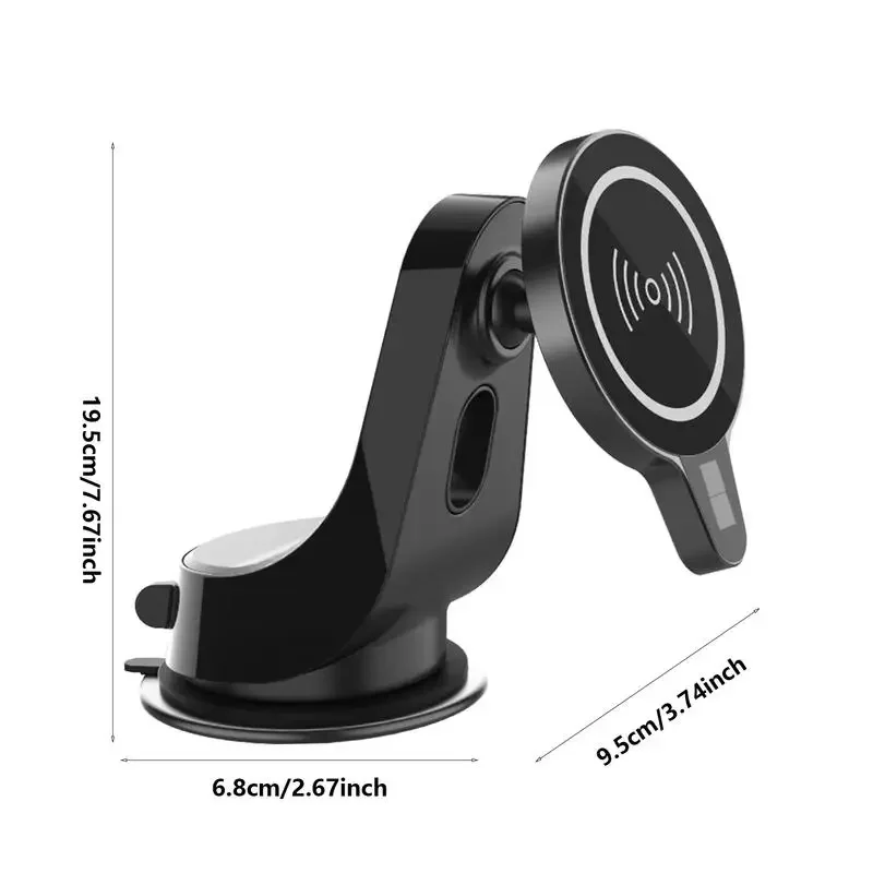 Car Magnet Phone Mount Charger 15W Car Phone Mount Wireless Magnetic Charger Hands Free Car Mount Magnetic Phone Holder