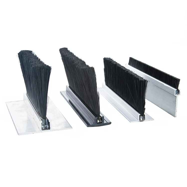 
Customized Strip brush by Aluminum stents Mechanical seal industrial strip brush Door seal Nylon strip brush 