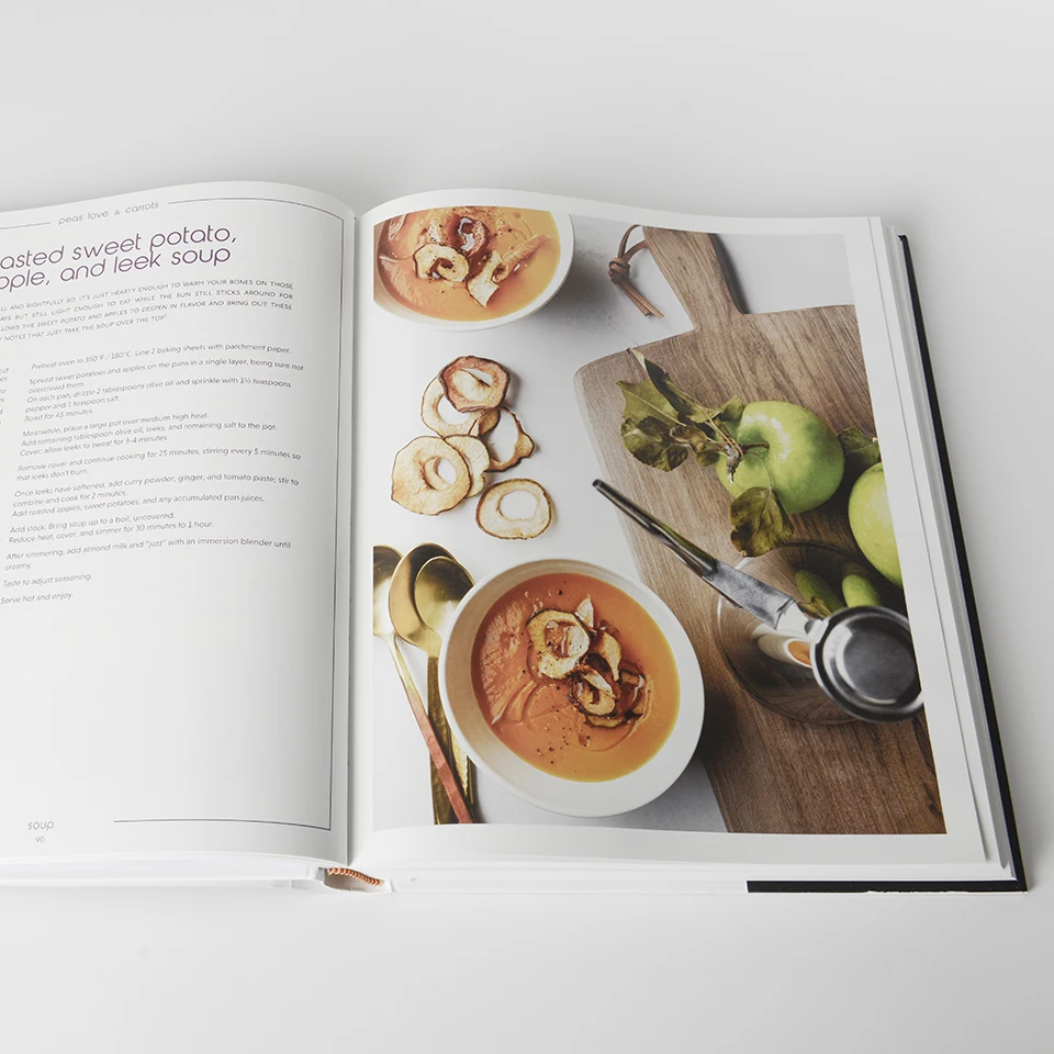 Color Printing Art Paper High-end Custom Cookbook Printing Hardcover Softcover Paperback Binding