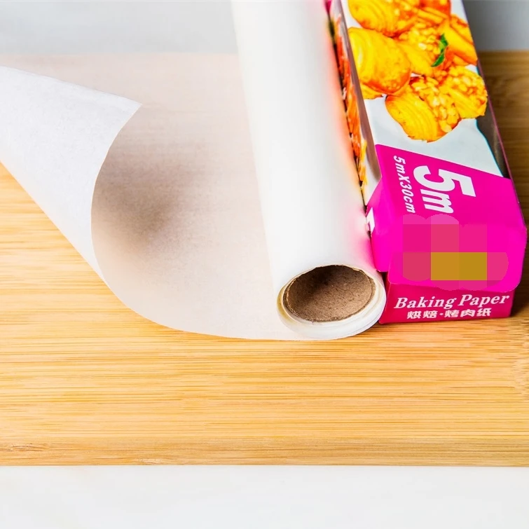 
5M 10M 20M High Temperature Food Grade Non-stick Double-sided Silicone Baking Paper Paper Roll Parchment Paper 