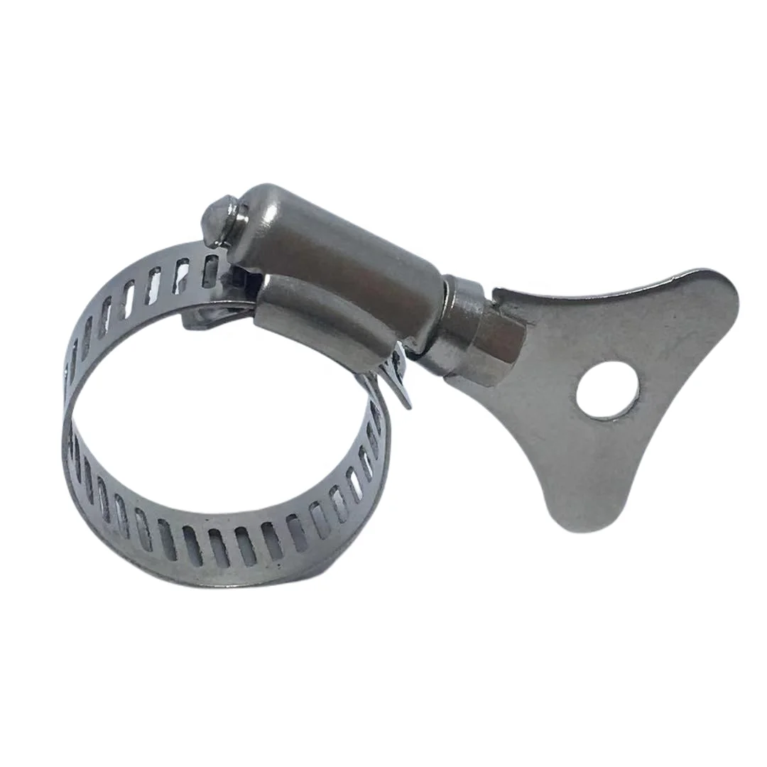 American type stainless steel adjustable matel hose clamp with handle