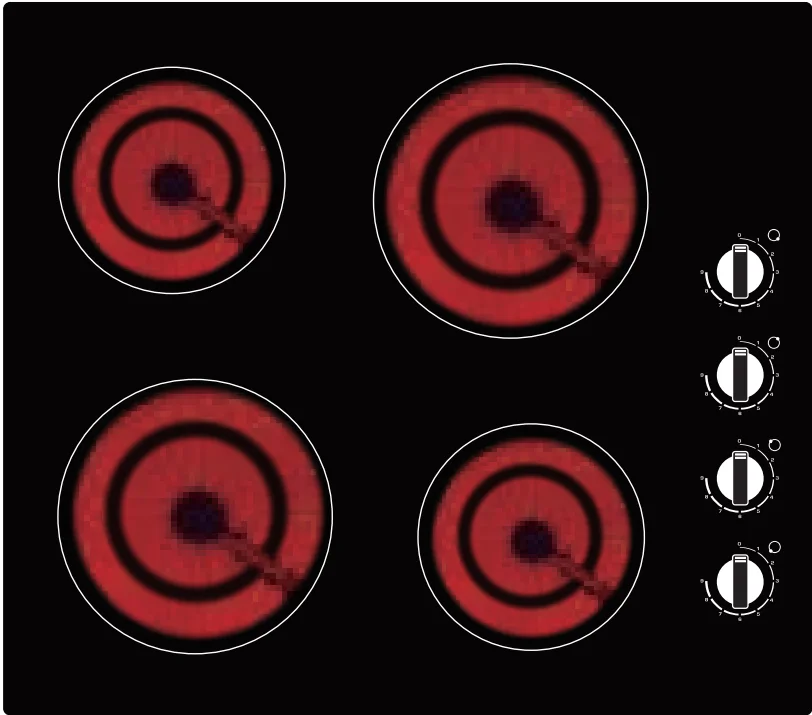 New Design Knob Touch Ceramic Hob Home Appliances Electric Stove  with 4 Cooking Zones 60cm Kitchen Hob Infrared cooker