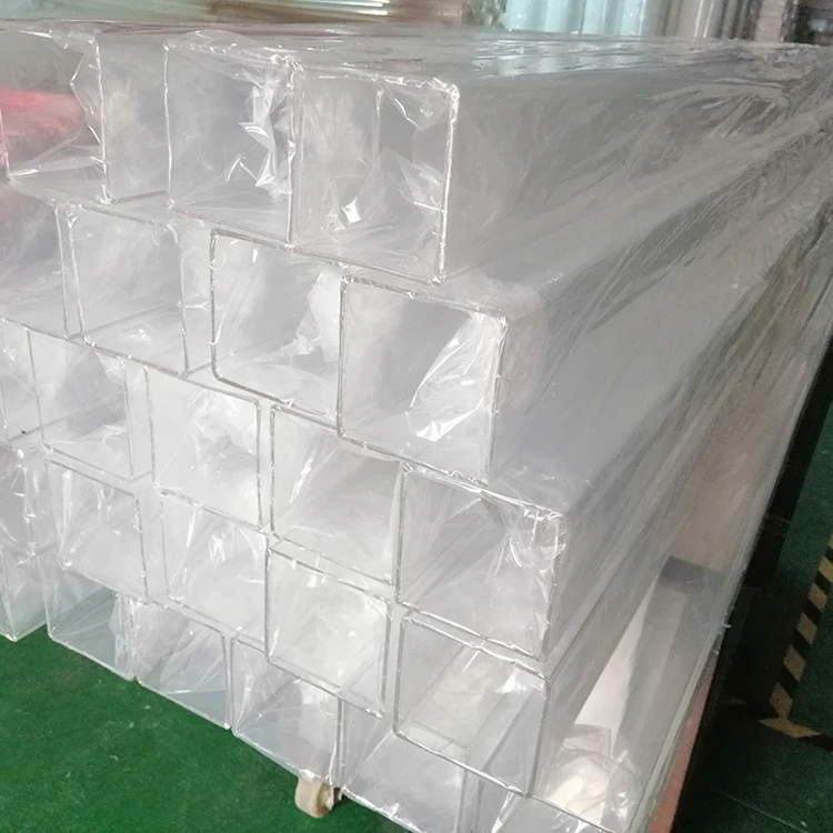 Guangzhou factory wholesale high transparency clear square pmma pipe plastic acrylic square tube