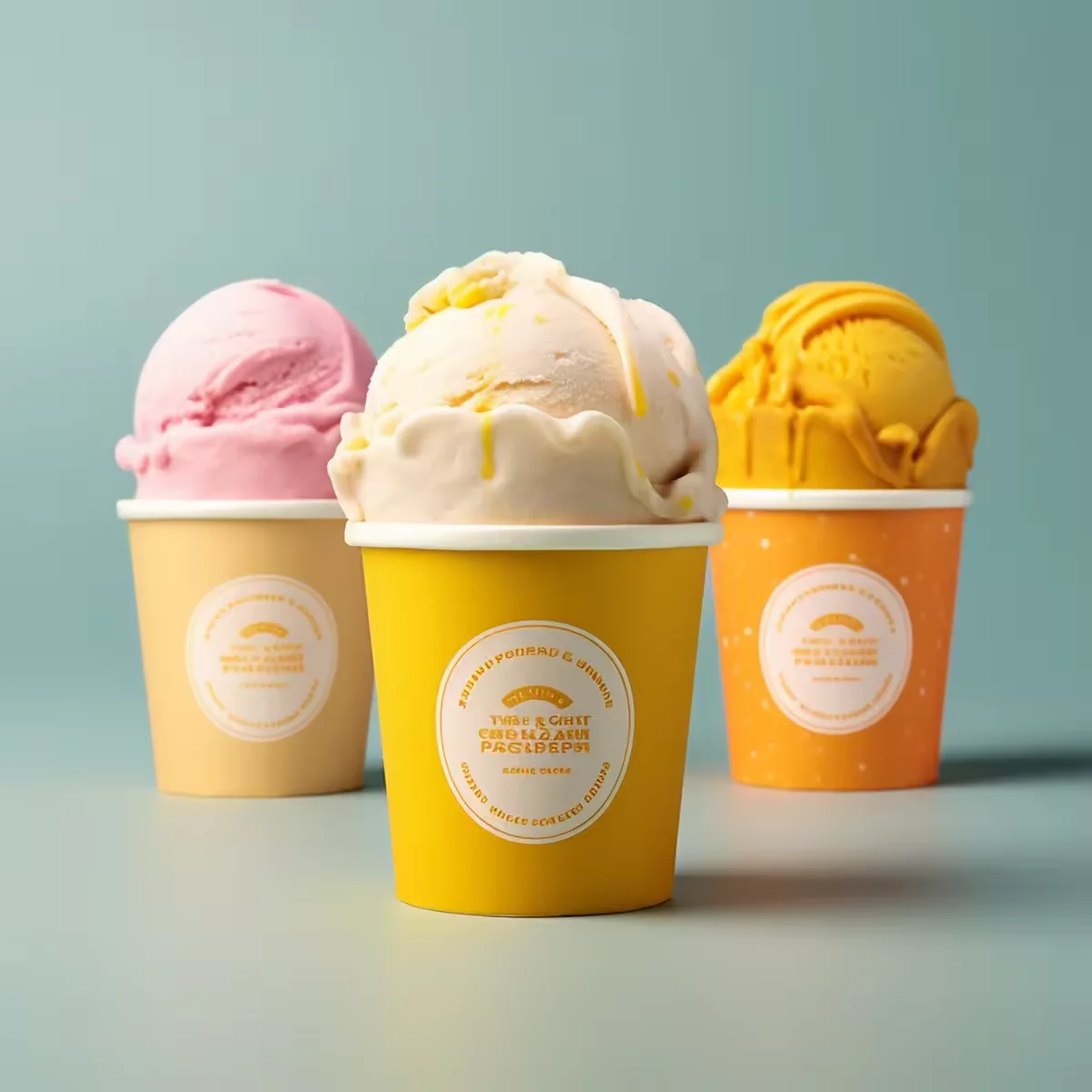 Eco-friendly biodegradable Ice cream paper tub with lid, paper dessert cups, paper ice cream yogurt salad tubs