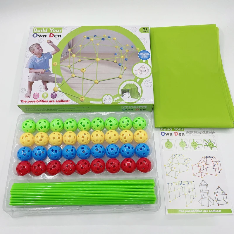 Fort Building Kit Tent Fort Toys Construction Fort Gift Toys for Kids STEM Castles Toys for Boys Girls DIY Building Tunnels