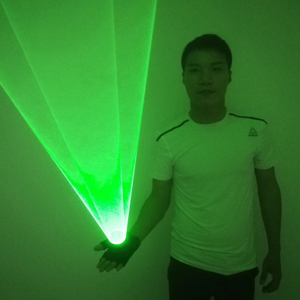 Green Rotating Laser Gloves with Whirlwind Effect Handheld DJ Dancing Club Tunnel for Christmas Decorative Party Show Pubs Clubs