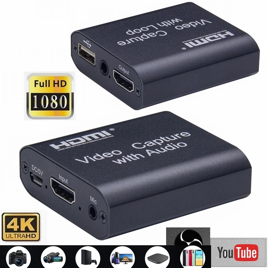 4K Graphics Capture Card HDMI to USB 3.0 placa de video Recorder Box for Live Streaming Video Recording hdmi digital converter