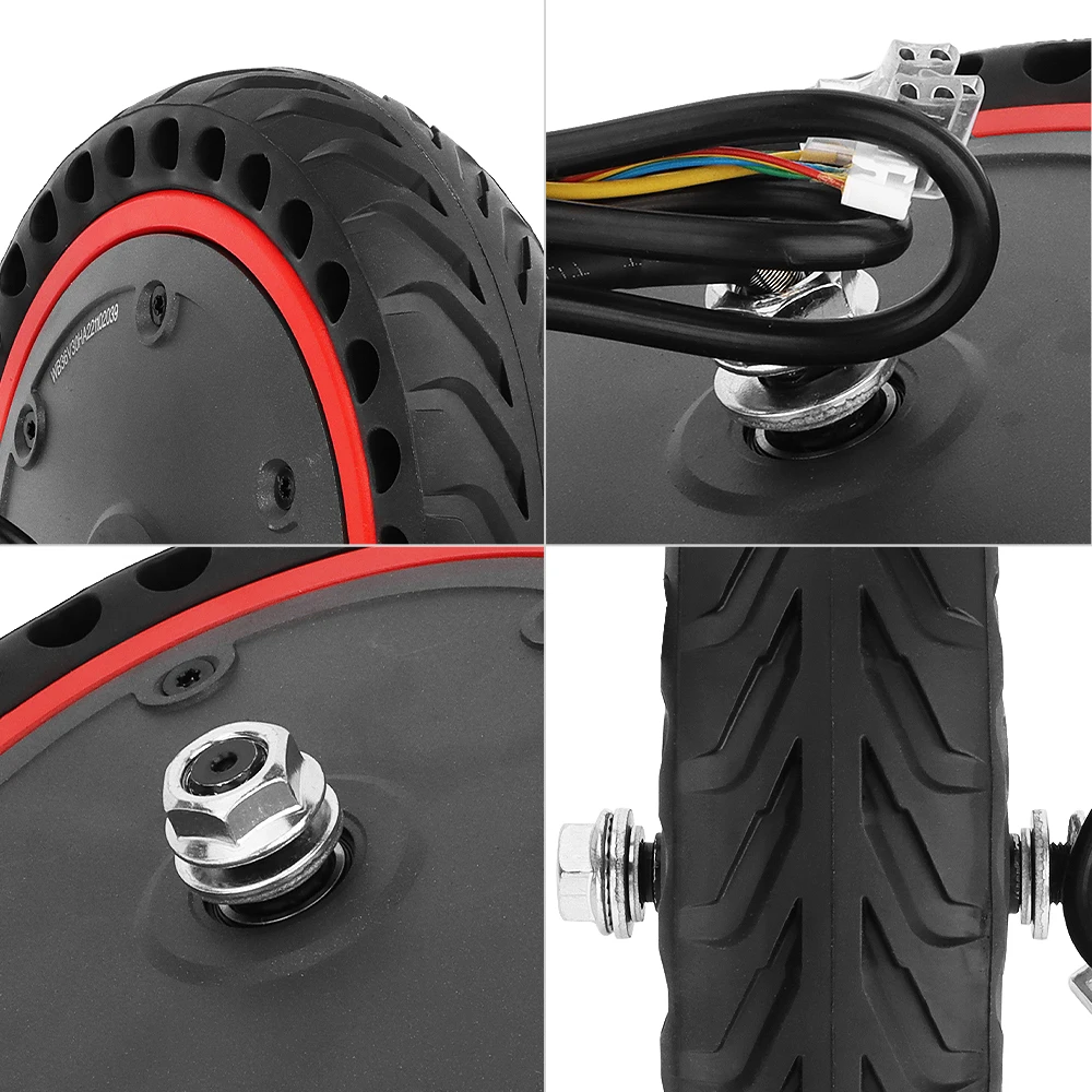 Scooter Replacement Parts Electric Scooter Motor Wheel Engine Motor for M365 Pro 36V 350W 8.5 Inch Red Side