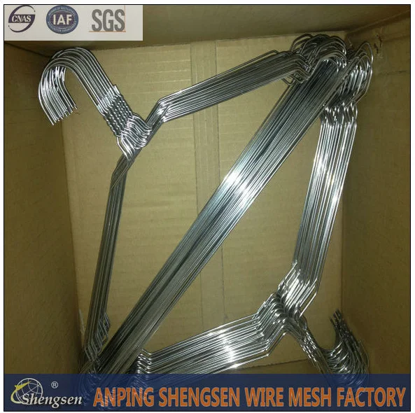 Factory Supplier Silver Color Galvanized Hanger Metal Wire Clothes Hangers Dry Cleaning Clothes Hanger