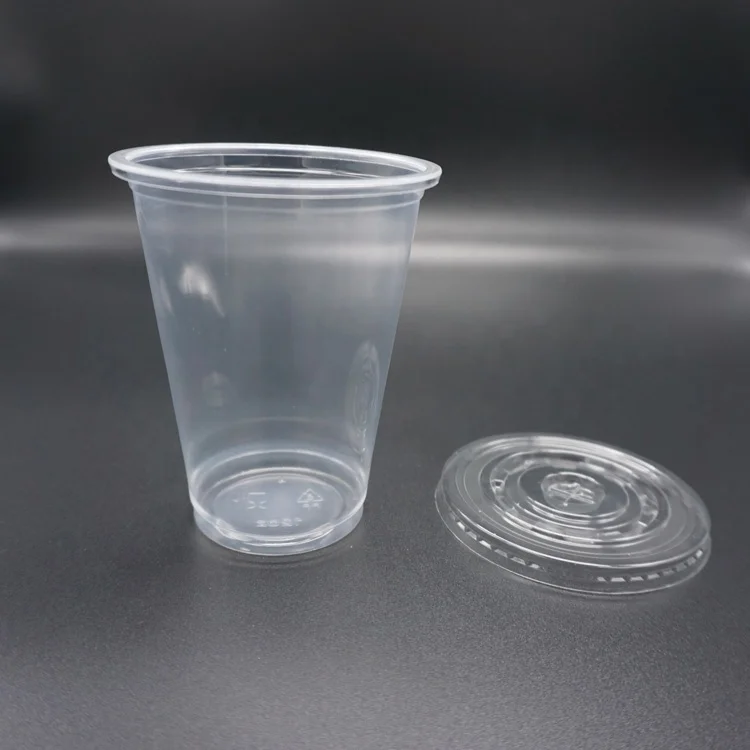 High Quality 12Oz Non-Cracking Round Shape Clear Pp Juice Cup Disposable With Flat Lid Vendor