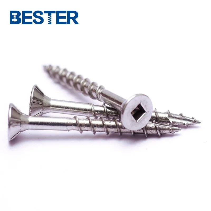Hidden Fasteners Flat Head Square Drive A4 T17 Cutting SS304 Timber decking screw