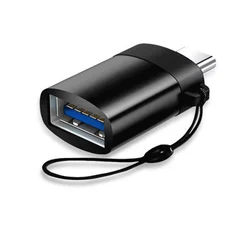 Factory directly Mini Type C Male to USB 3.0 A Female USB Adapter OTG Converter with Hanging Chain