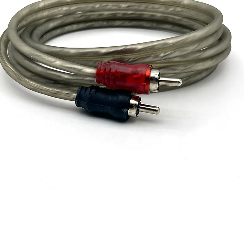 Copper car audio 2 rca to 2 rca cable  car stereo audio cable 1m 2 channel car rca cable