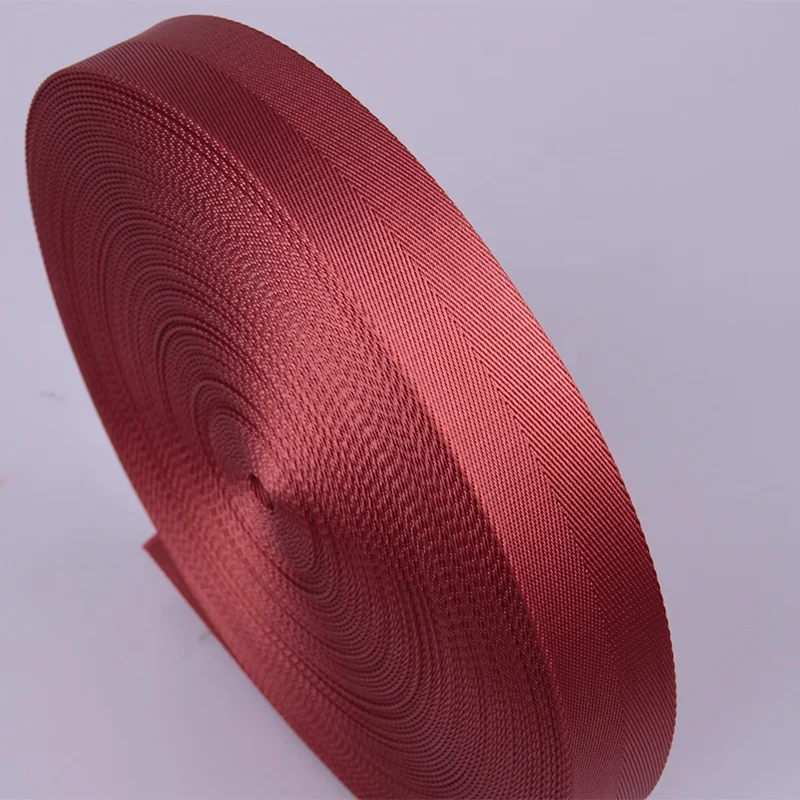 Bag use 1 1/4 inch watermelon red nylon herringbone webbing