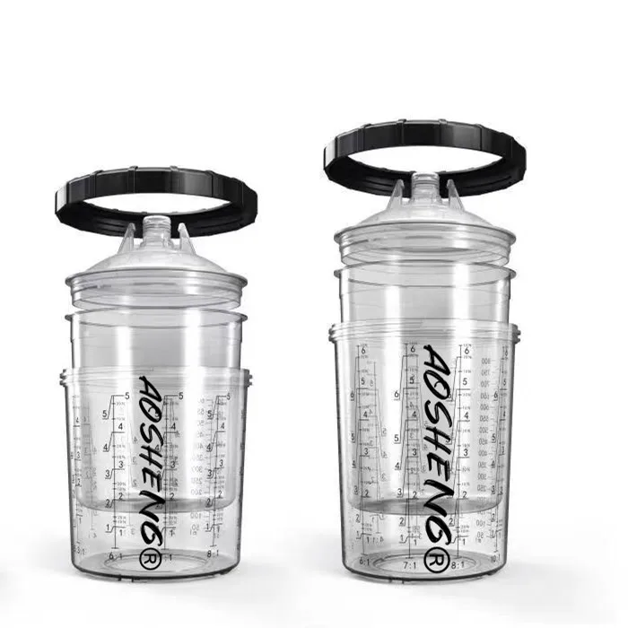 600ml Plastic Paint Spray Gun Cups  1.0 lids and liners