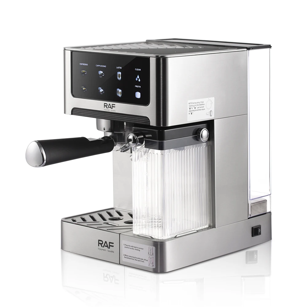 RAF Home Use 1350W 1.8L Stainless Steel Espresso Coffee Maker with 8 Kinds of Coffee Choices