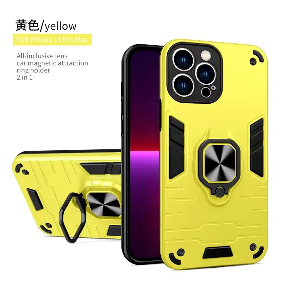 3 In 1 Trending Phone Case For Redmi smart 6 plus spark 8c 10A 10C Infinix Hot 10 360 Rotation Ring Kickstand Tpu Pc Metal Case