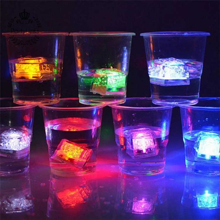 12pcs LED Ice Cubes Glowing Party Ball Flash Light Luminous Neon Wedding Festival Christmas Bar Wine Glass Decoration Supplies