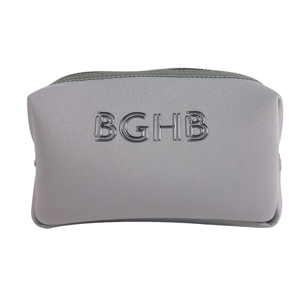 Any size Zipper High Quality Grey Customized Logo Neoprene Makeup bag Pouch travel toiletry Organizer Cosmetic Bag Low Moq