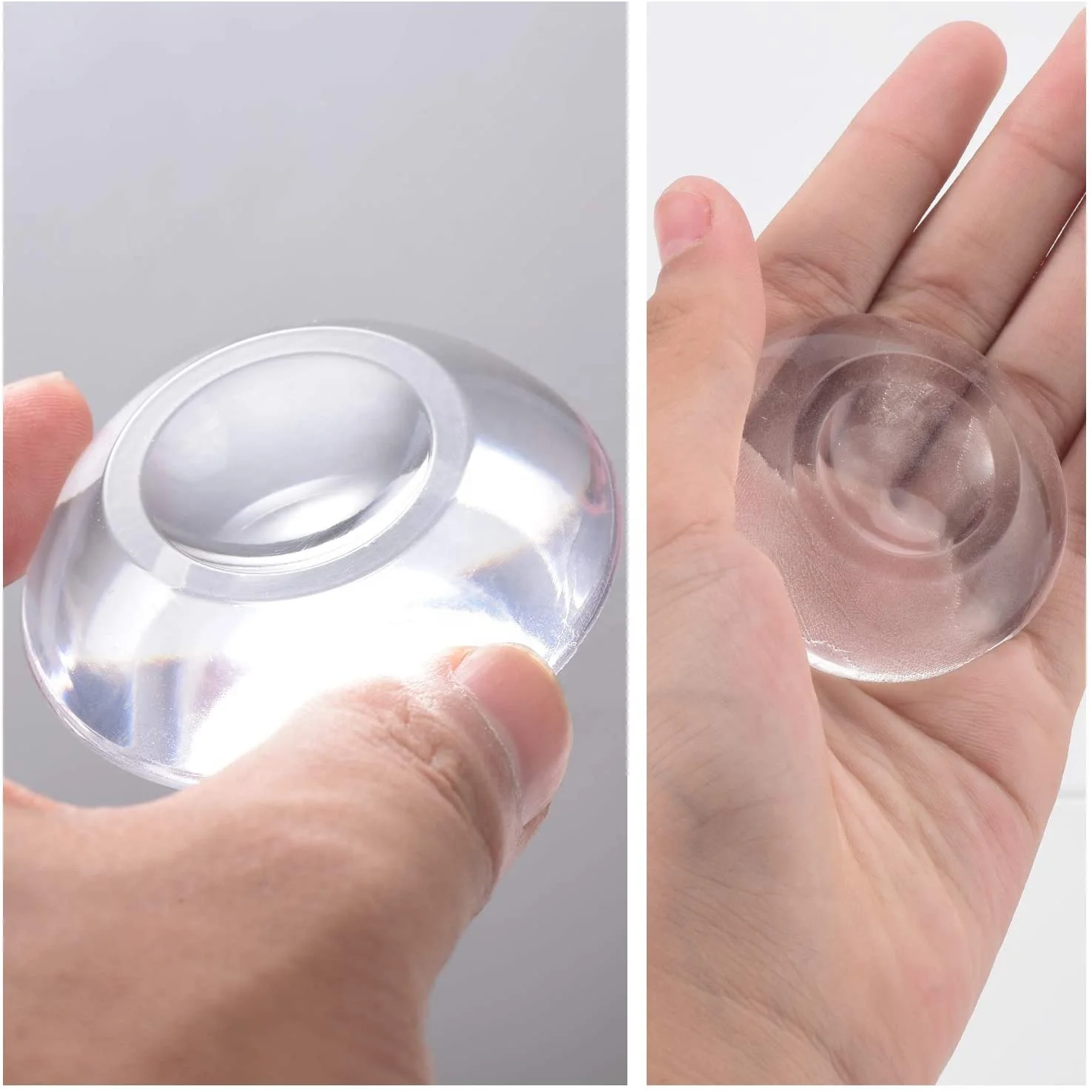 Self Adhesive Wall Door Handle Bumper Guard Square Round Transparent Soft Door Knob Wall Shield